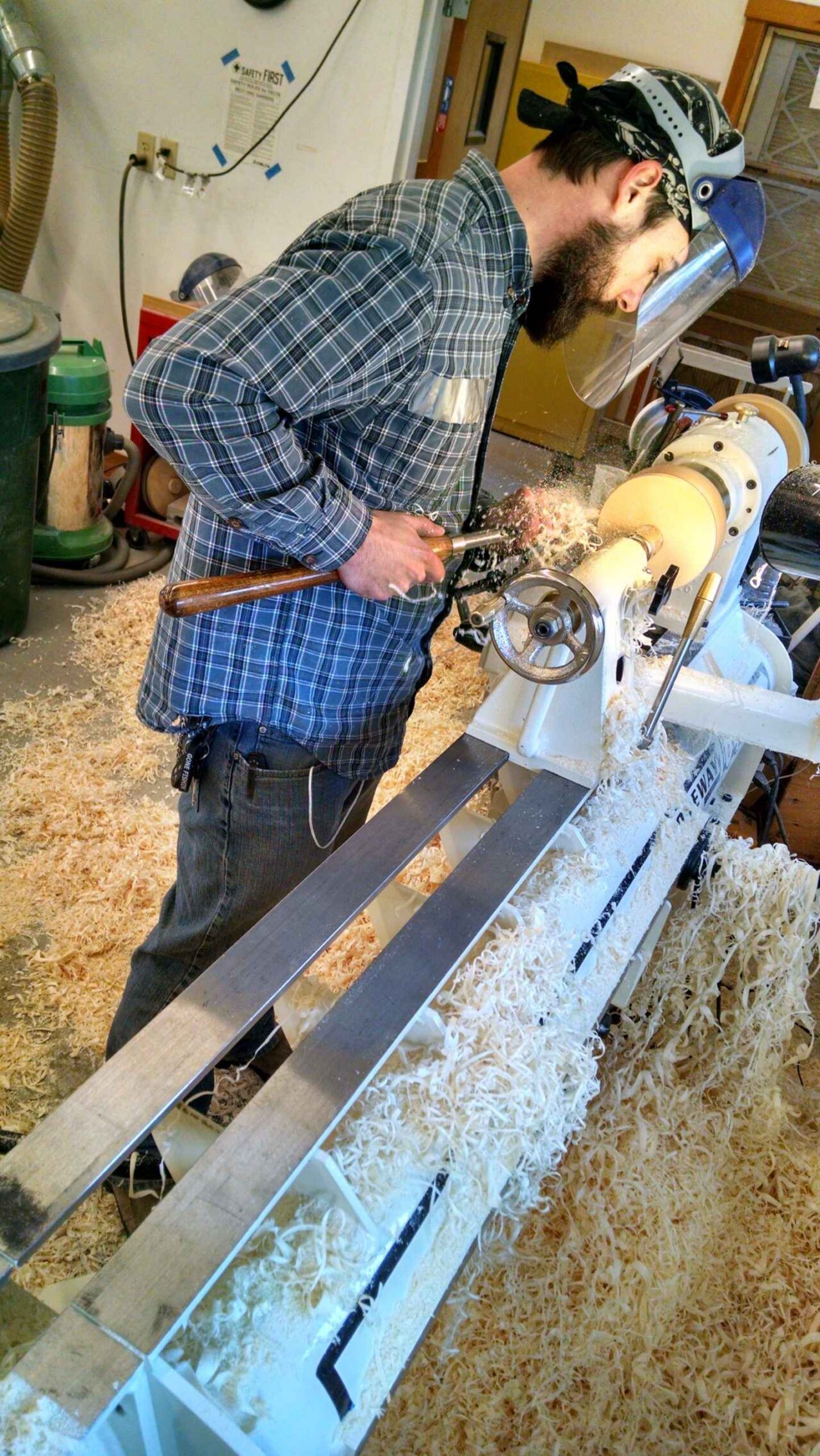 Devin-turning-bowl-blanks