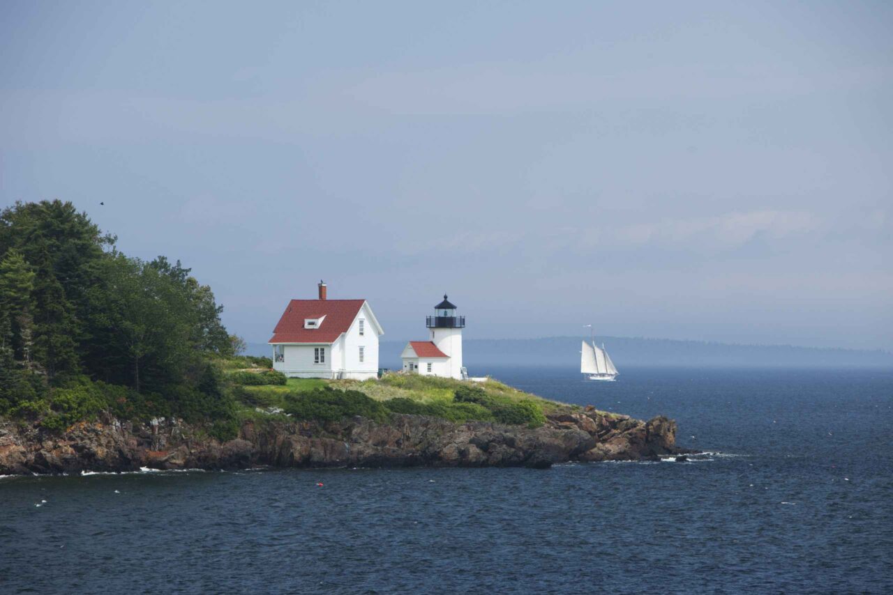 A view of Curtis Island Lighthouse near Camden, Maine harbor.   2013